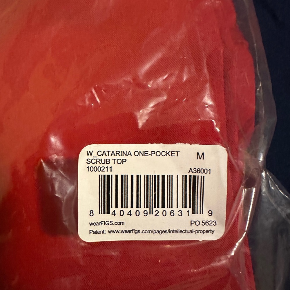 Figs Winning Red One-Pocket Scrub Top